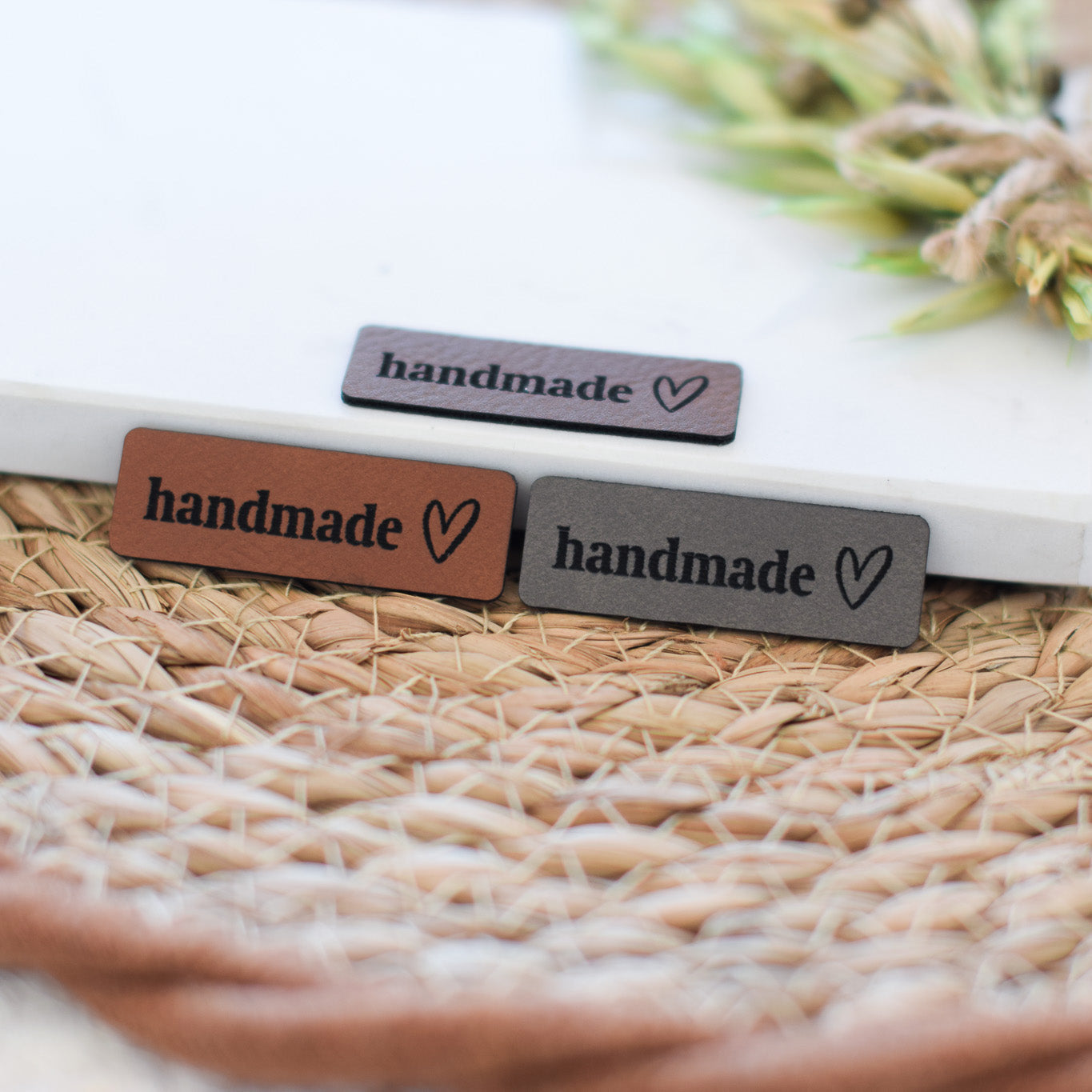 Kunstlederlabel "handmade mit Herz"