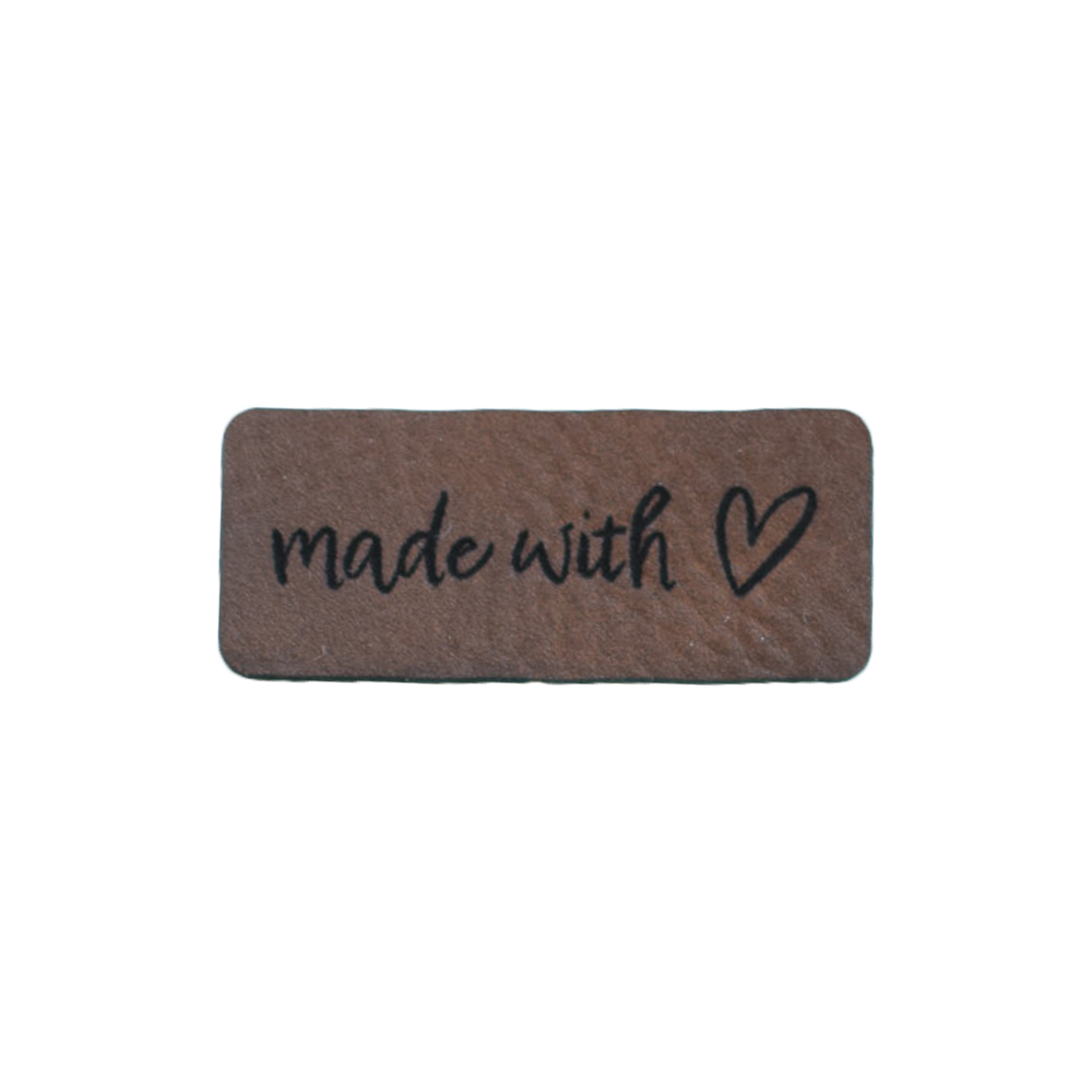 Kunstlederlabel "made with love"