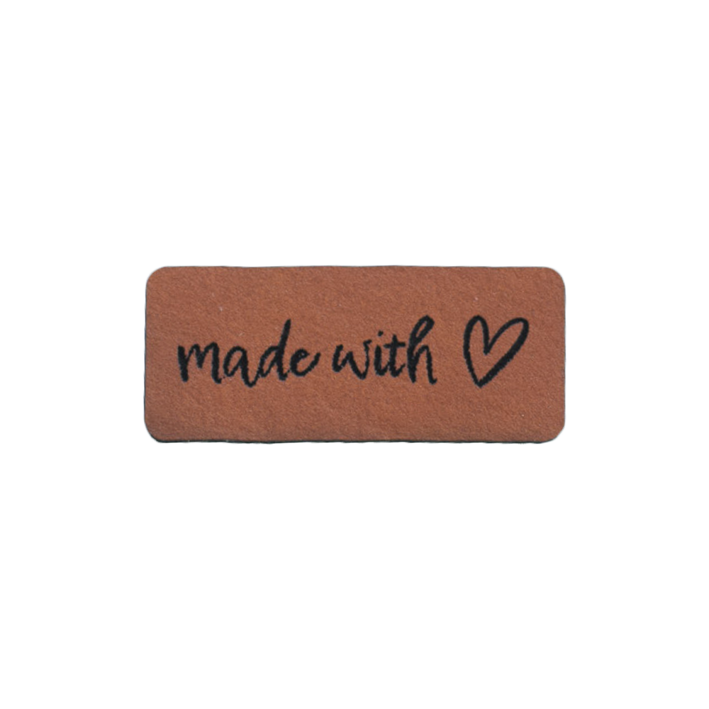 Kunstlederlabel "made with love"