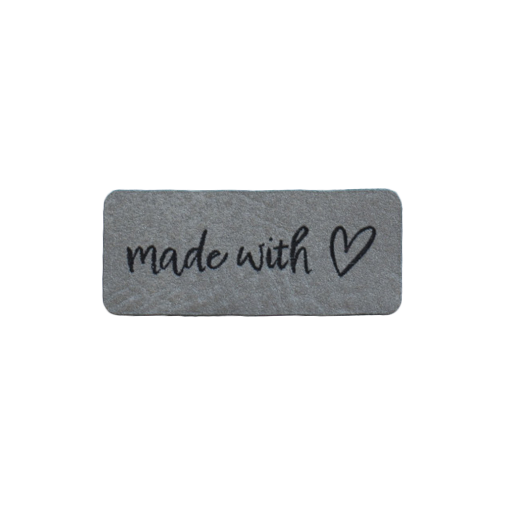 Kunstlederlabel "made with love"