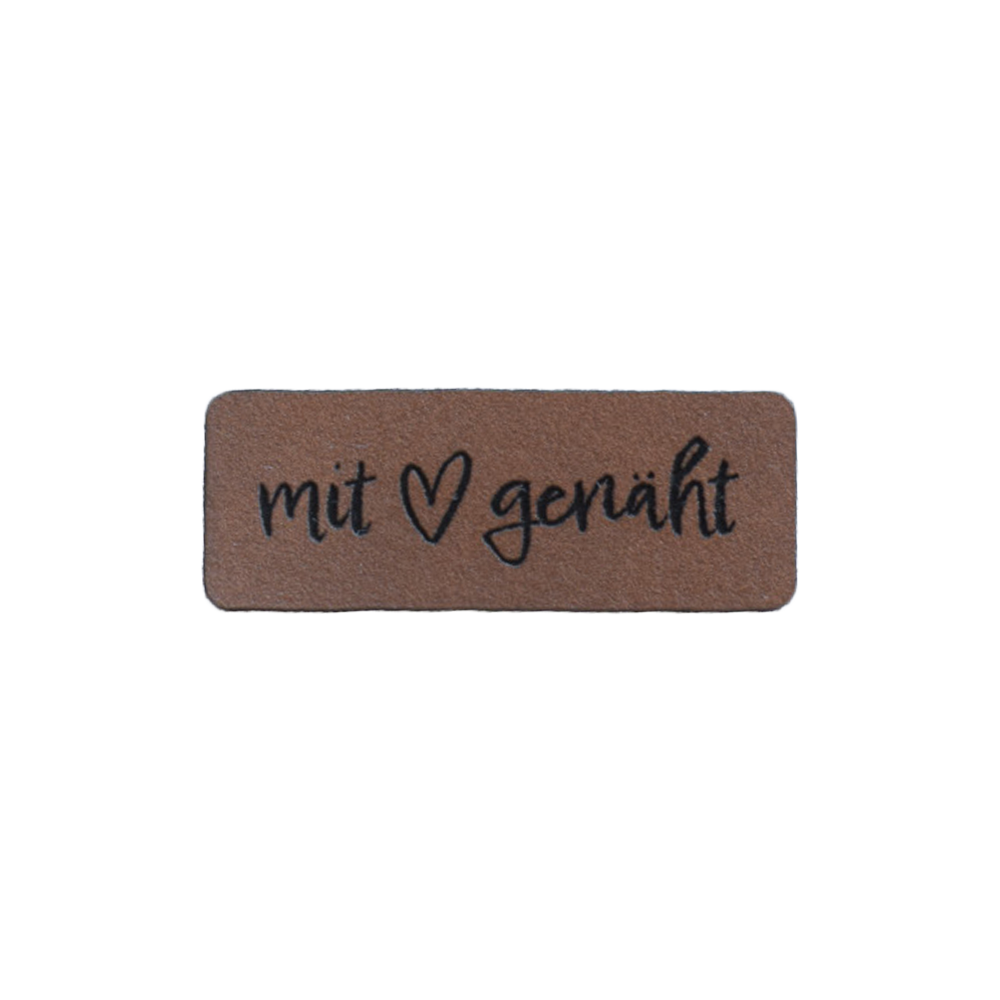 Kunstlederlabel "mit Liebe genäht"