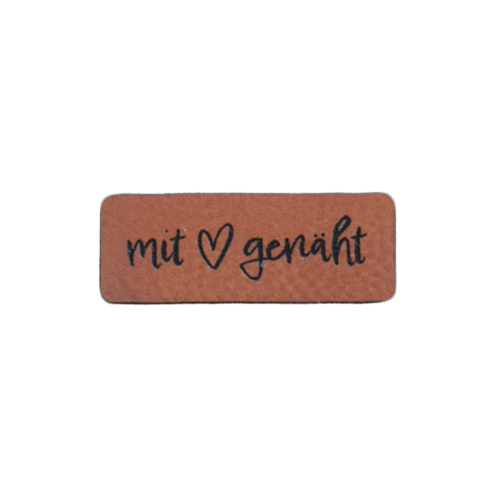 Kunstlederlabel "mit Liebe genäht"