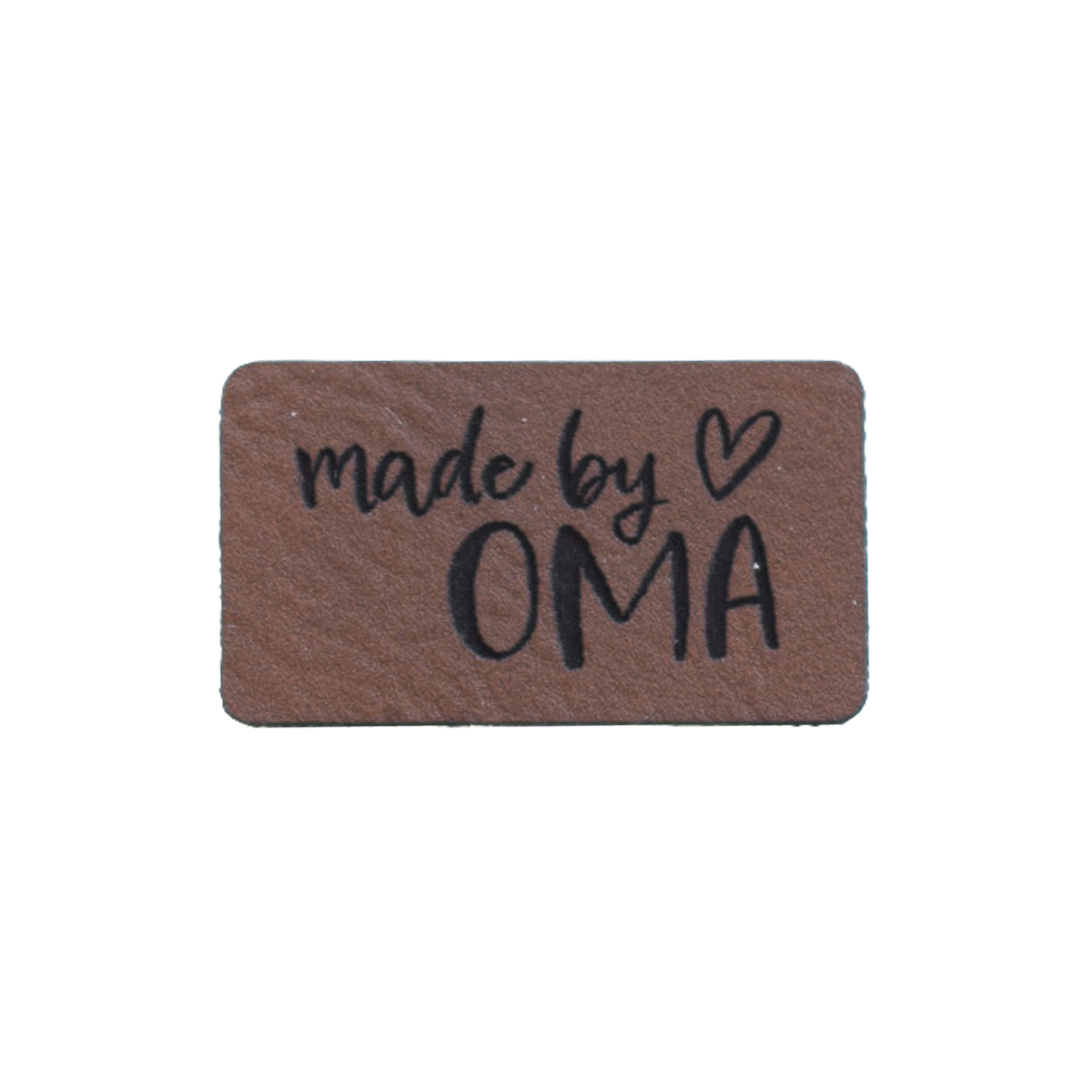 Kunstlederlabel "made by OMA"
