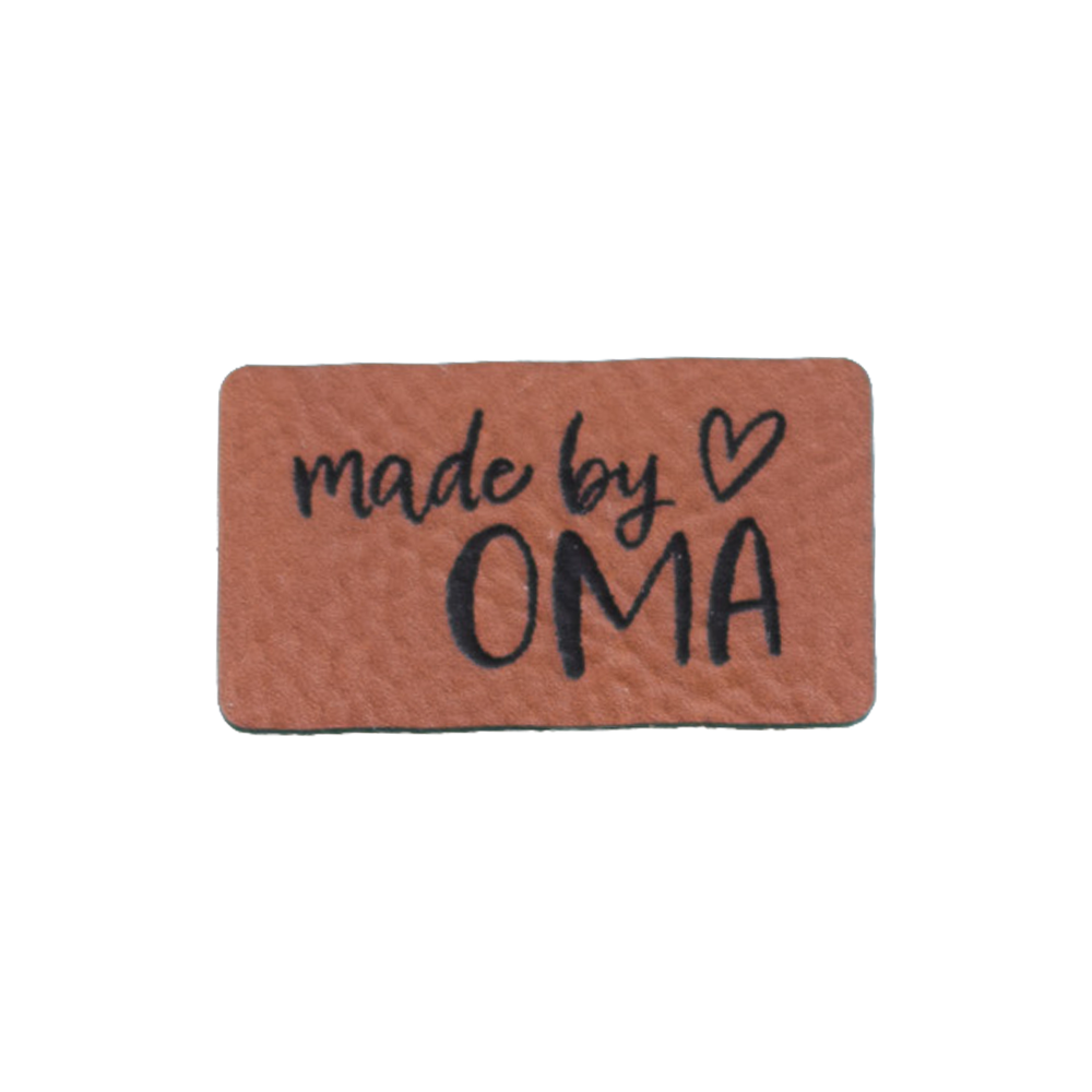 Kunstlederlabel "made by OMA"
