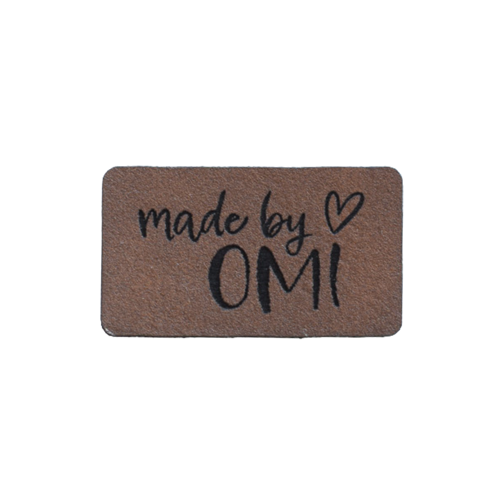 Kunstlederlabel "made by OMI"