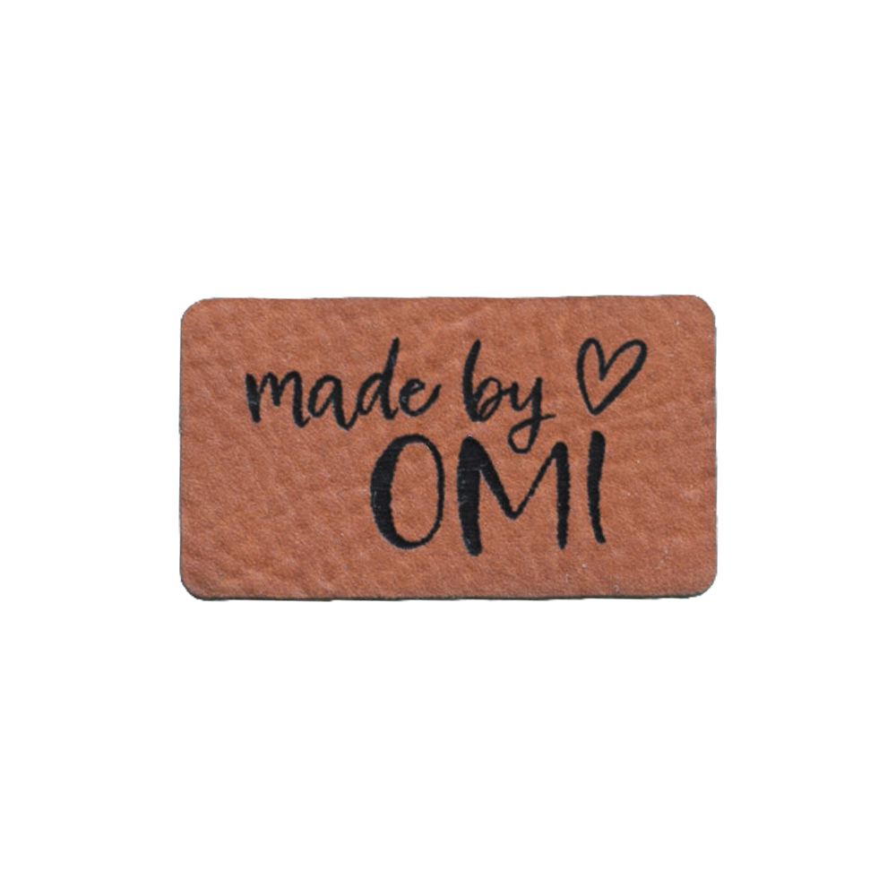 Kunstlederlabel "made by OMI"