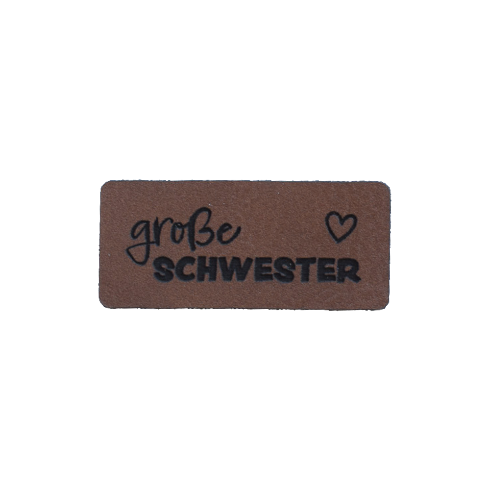 Kunstlederlabel "große Schwester"