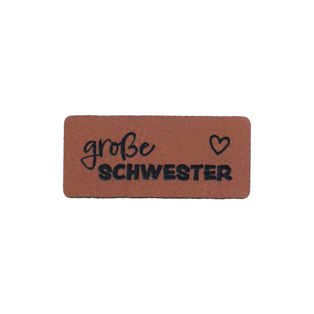 Kunstlederlabel "große Schwester"