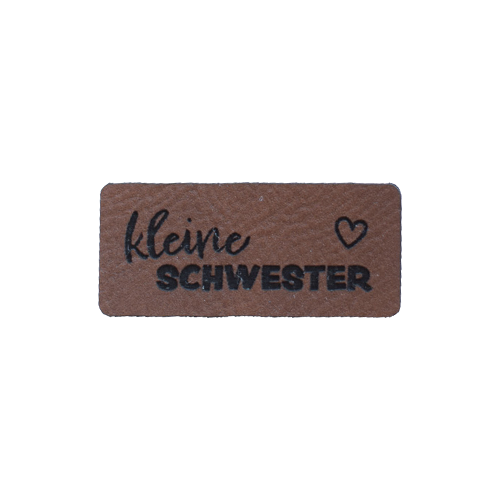 Kunstlederlabel "kleine Schwester"