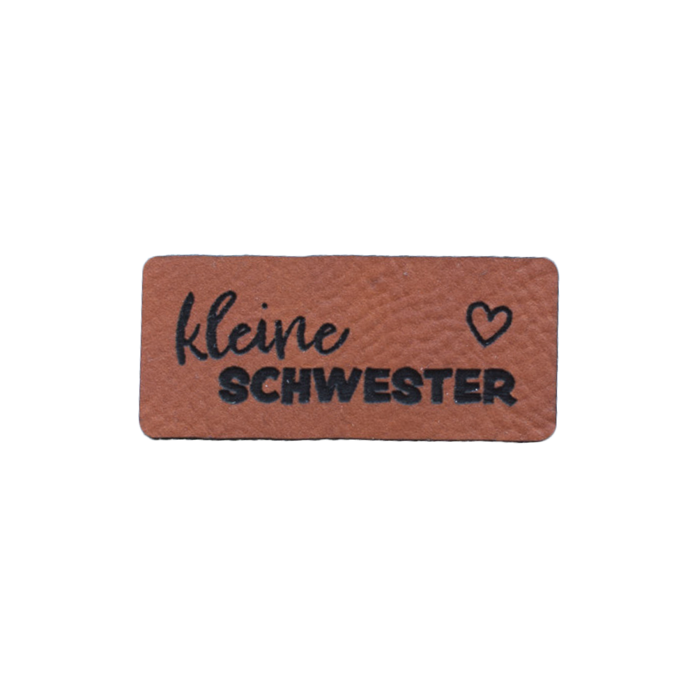 Kunstlederlabel "kleine Schwester"