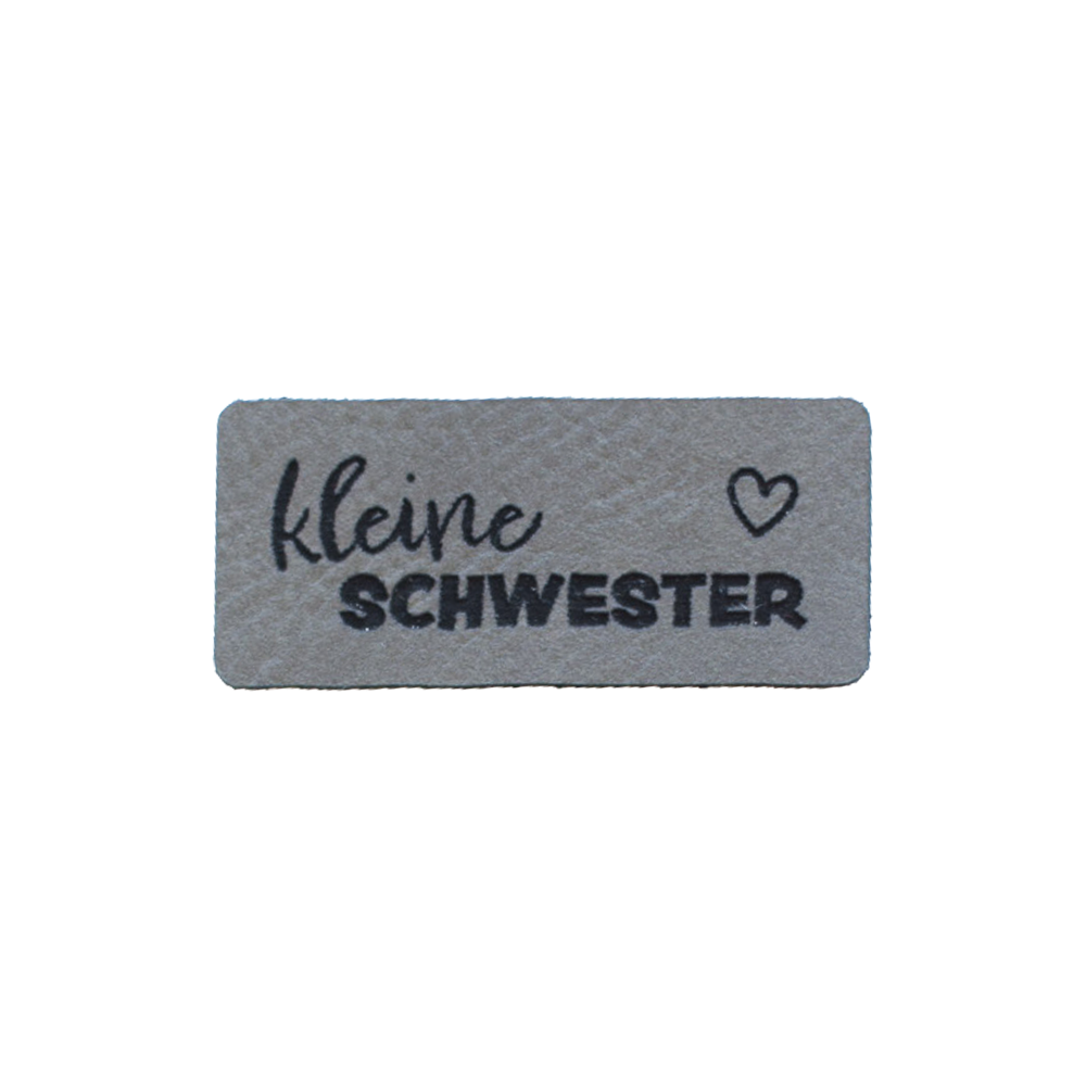 Kunstlederlabel "kleine Schwester"