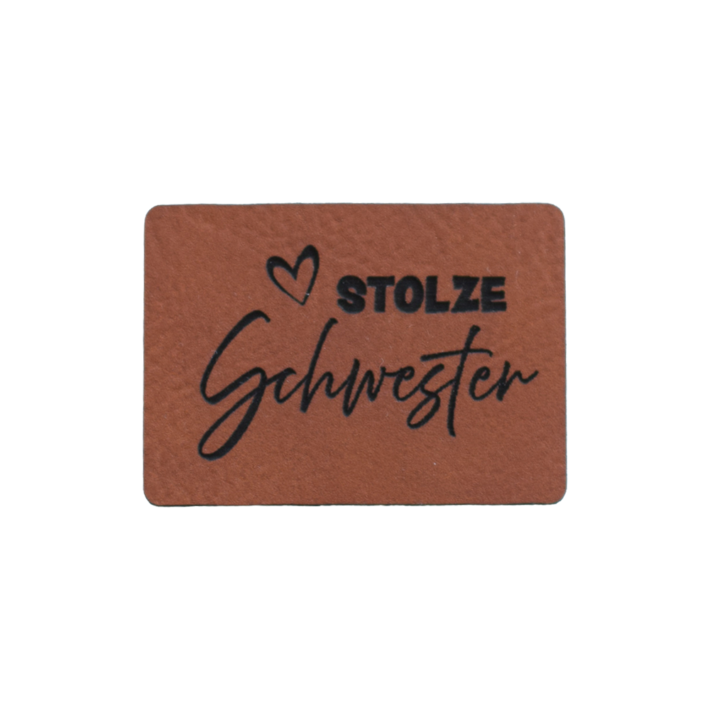 Kunstlederlabel "stolze Schwester"