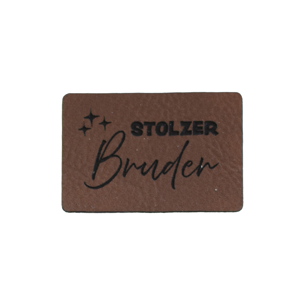 Kunstlederlabel "stolzer Bruder"