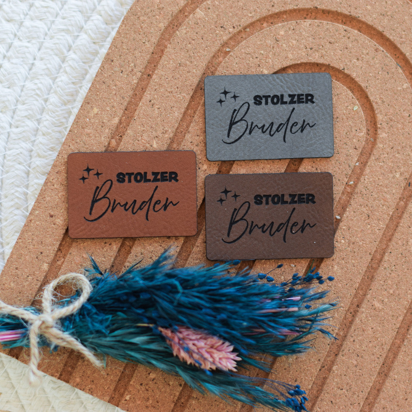 Kunstlederlabel "stolzer Bruder"