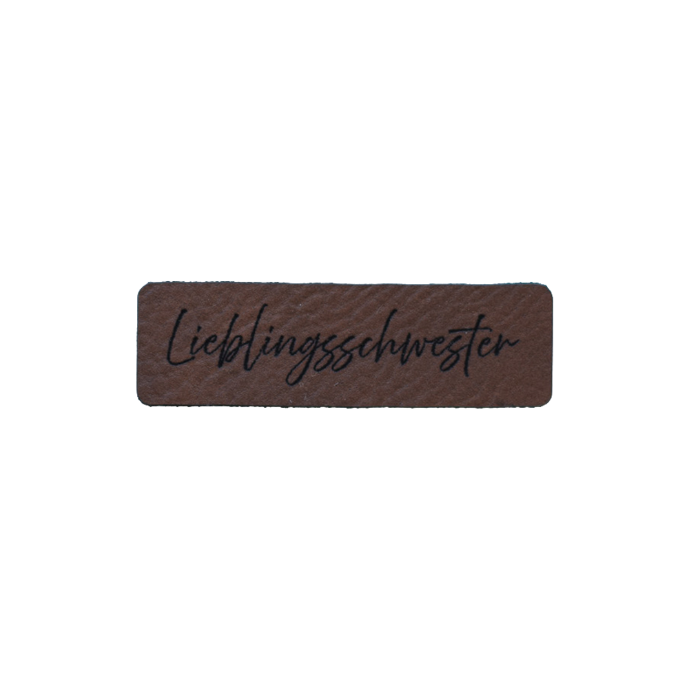 Kunstlederlabel "Lieblingsschwester"