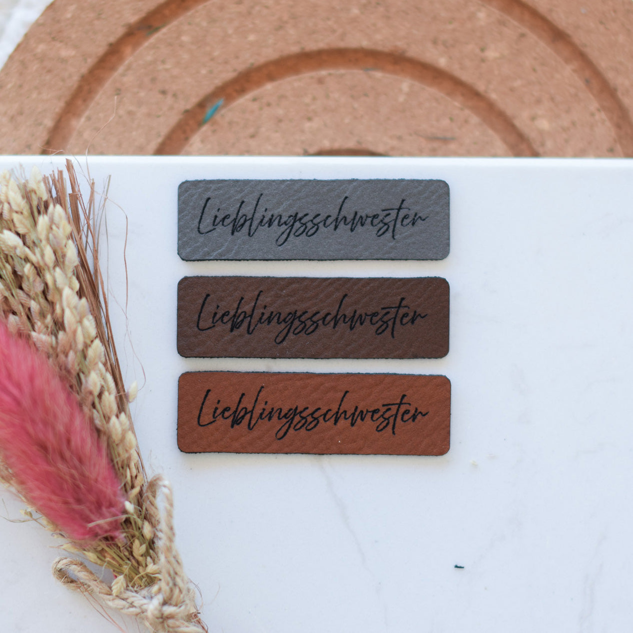 Kunstlederlabel "Lieblingsschwester"