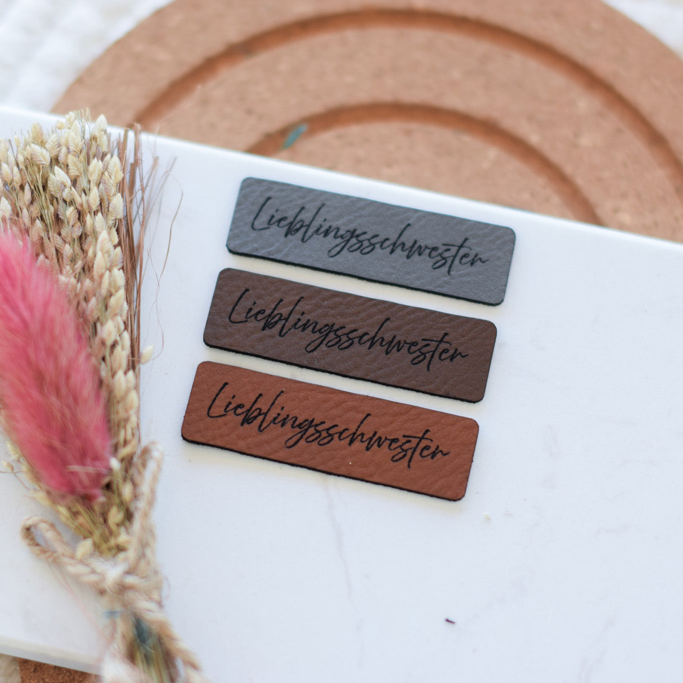 Kunstlederlabel "Lieblingsschwester"