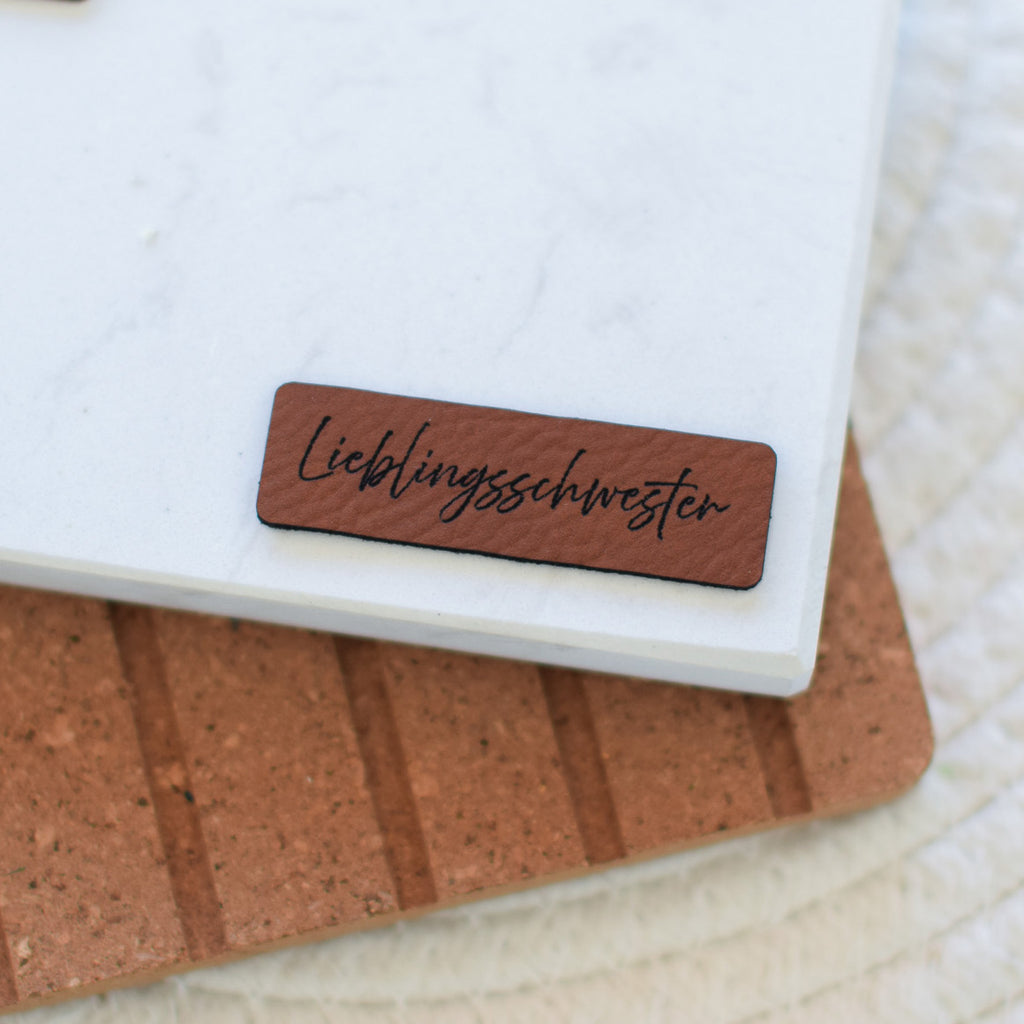 Kunstlederlabel "Lieblingsschwester"