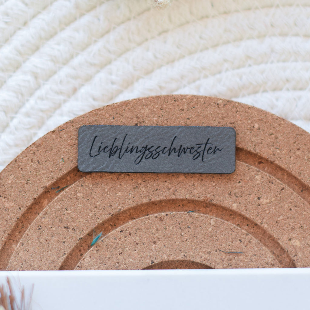 Kunstlederlabel "Lieblingsschwester"