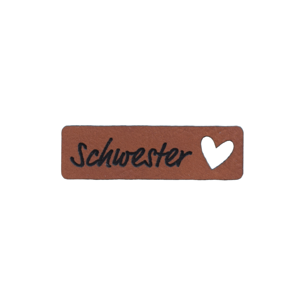 Kunstlederlabel "Schwesterherz"