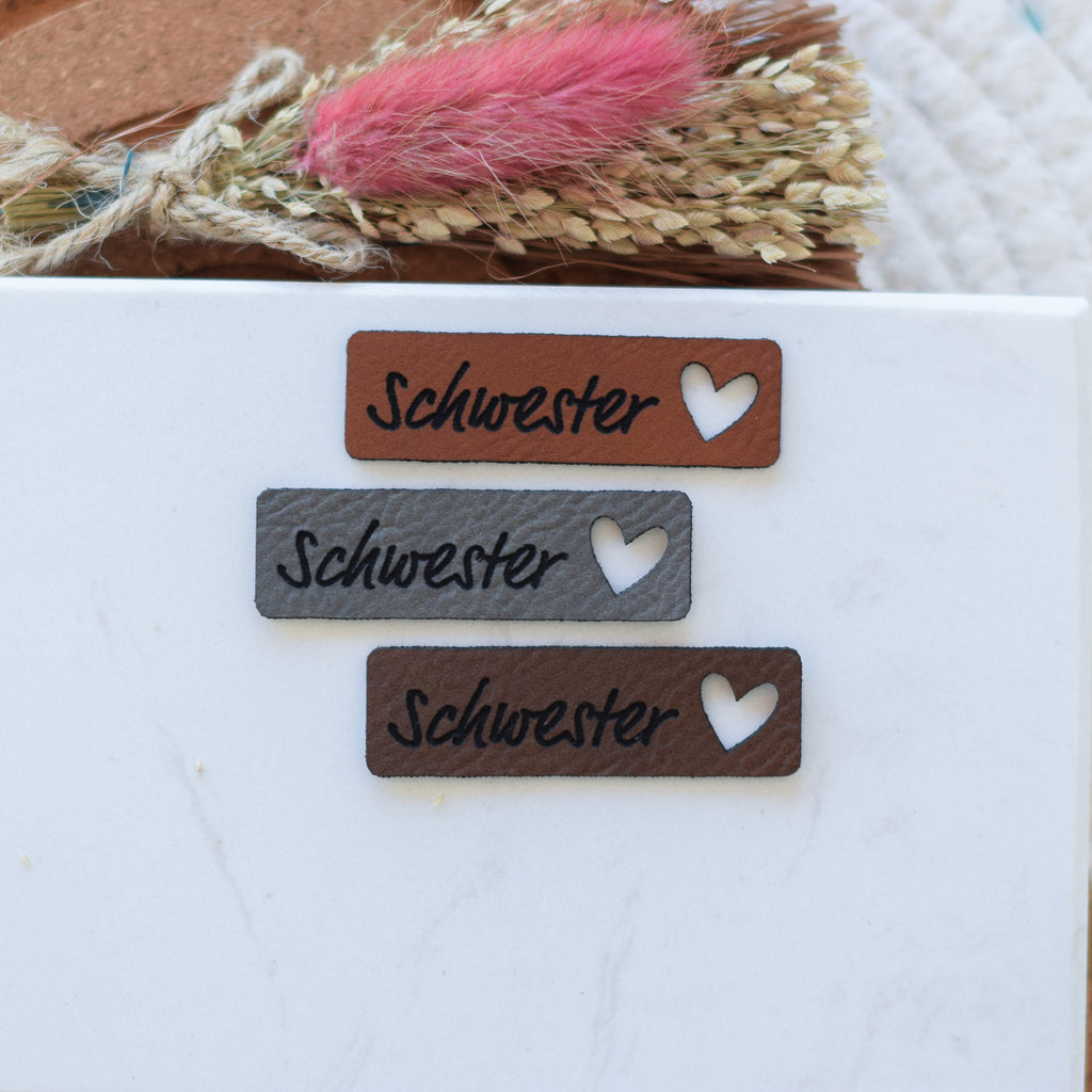 Kunstlederlabel "Schwesterherz"