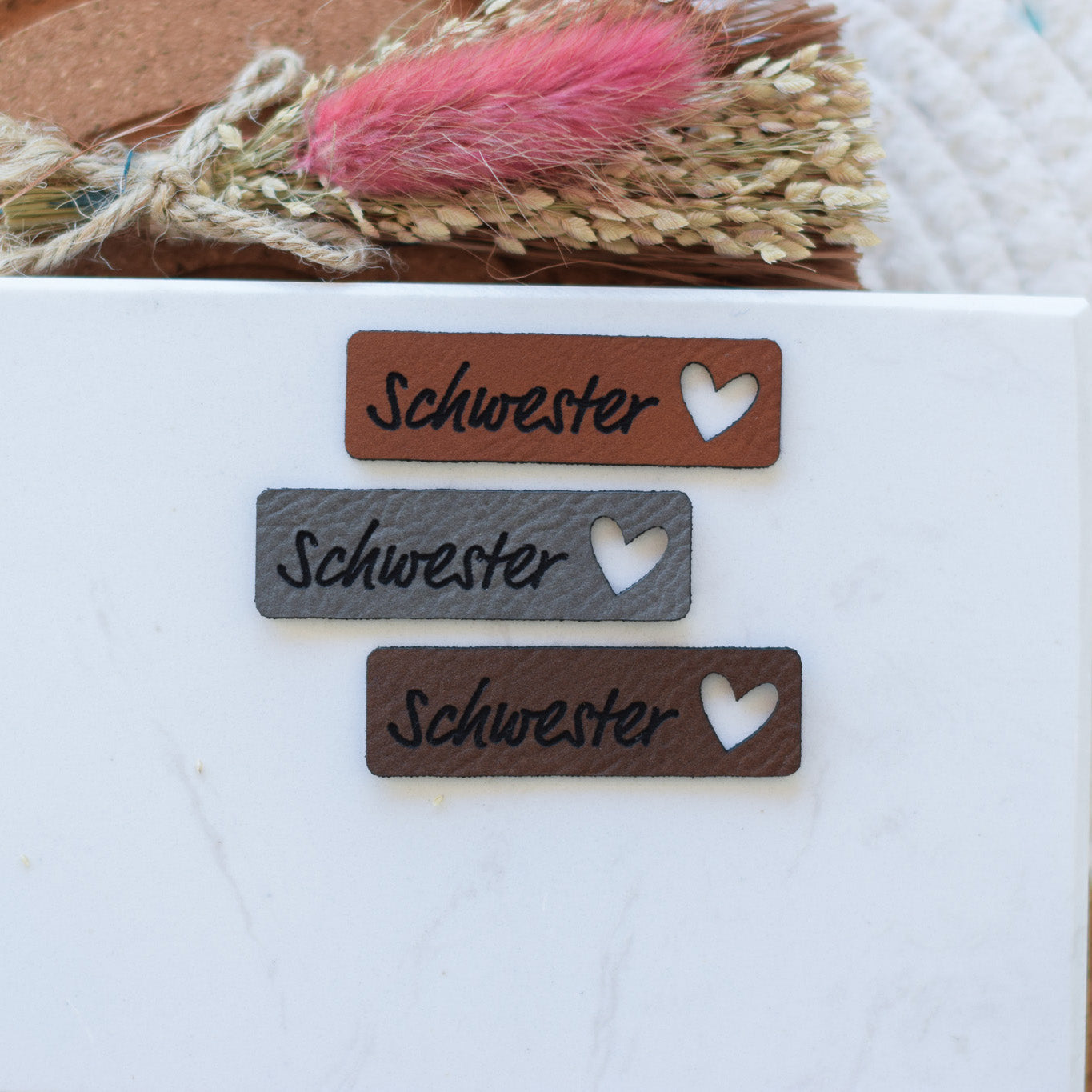 Kunstlederlabel "Schwesterherz"