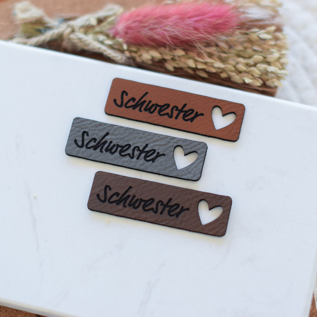 Kunstlederlabel "Schwesterherz"