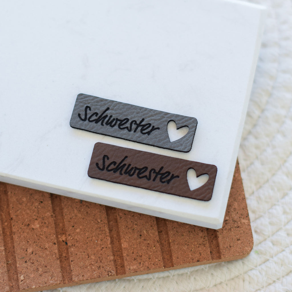 Kunstlederlabel "Schwesterherz"