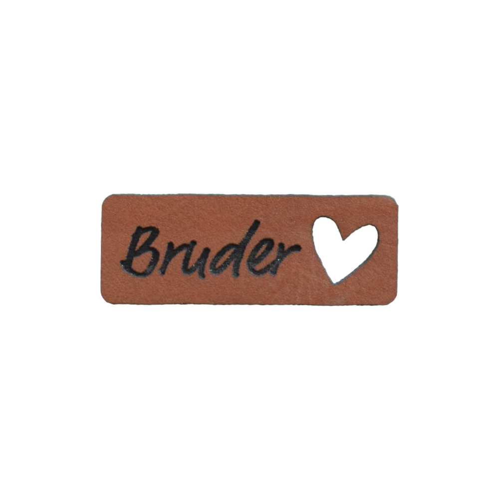 Kunstlederlabel "Bruderherz"