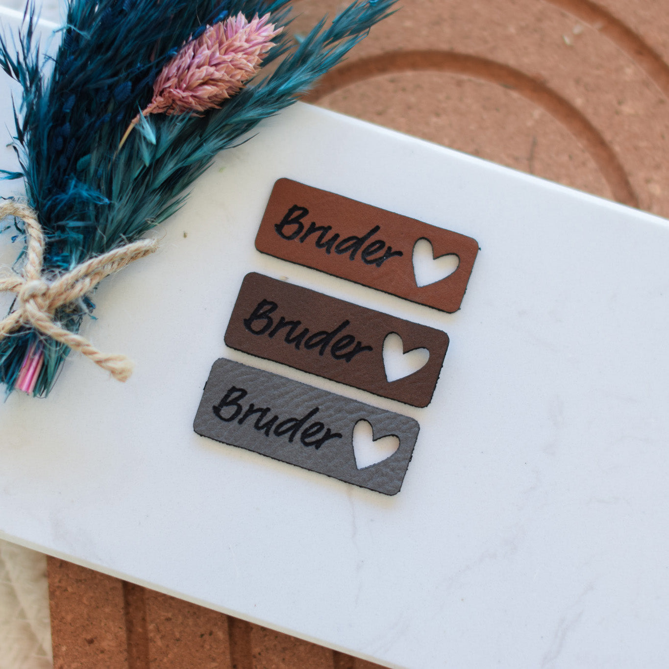 Kunstlederlabel "Bruderherz"