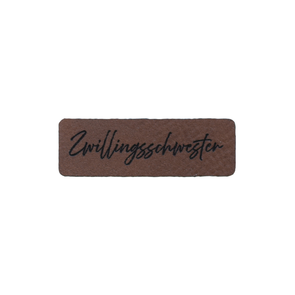 Kunstlederlabel "Zwillingsschwester"