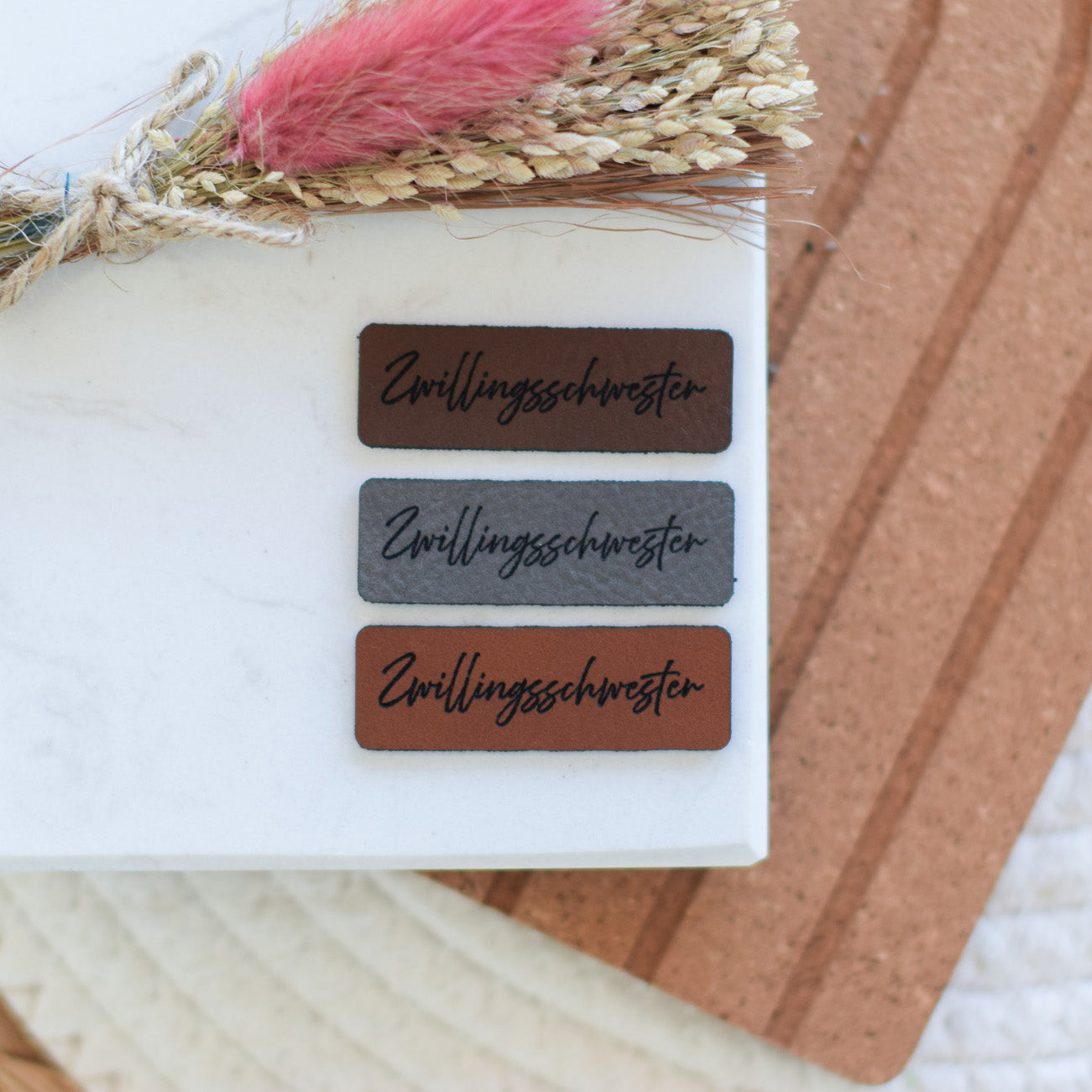 Kunstlederlabel "Zwillingsschwester"