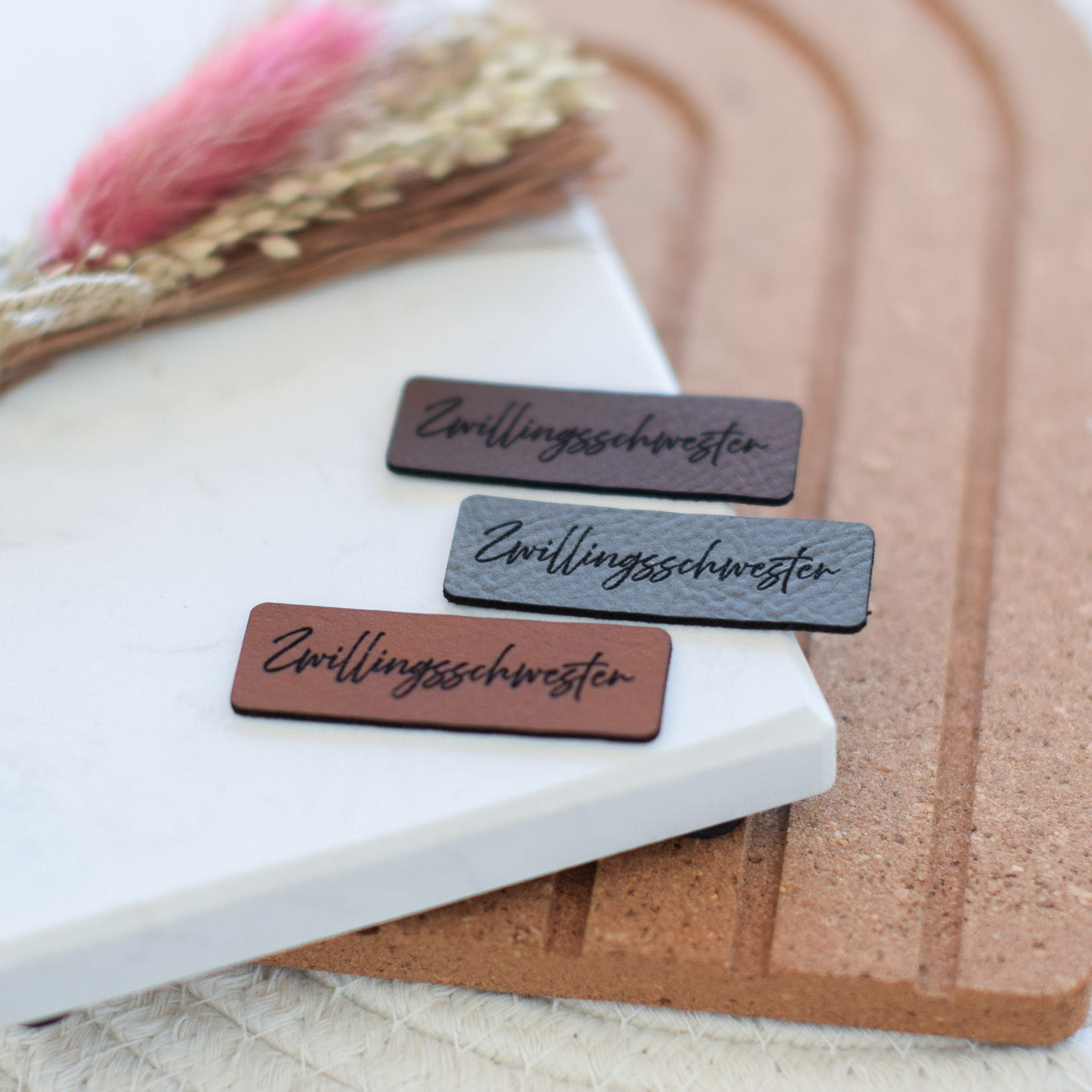 Kunstlederlabel "Zwillingsschwester"