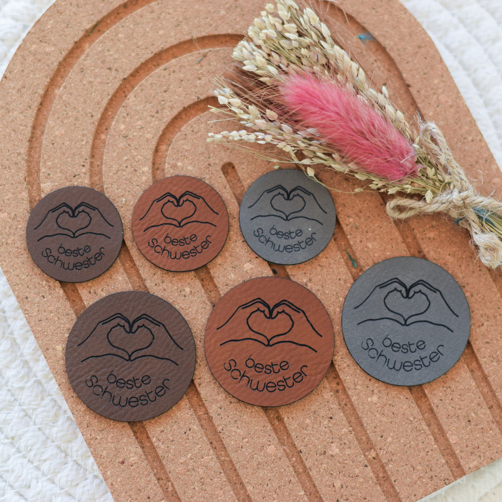 Kunstlederlabel "Beste Schwester"