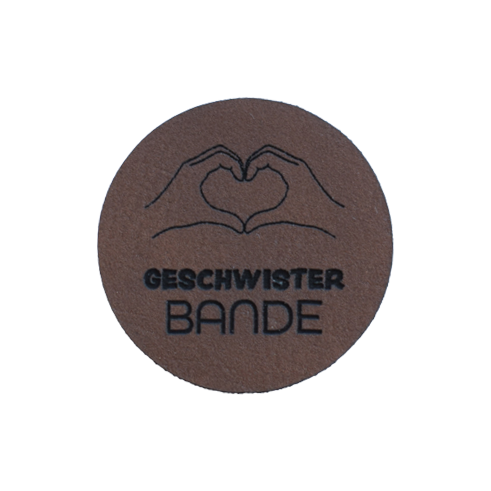 Kunstlederlabel "Geschwisterbande Herz"