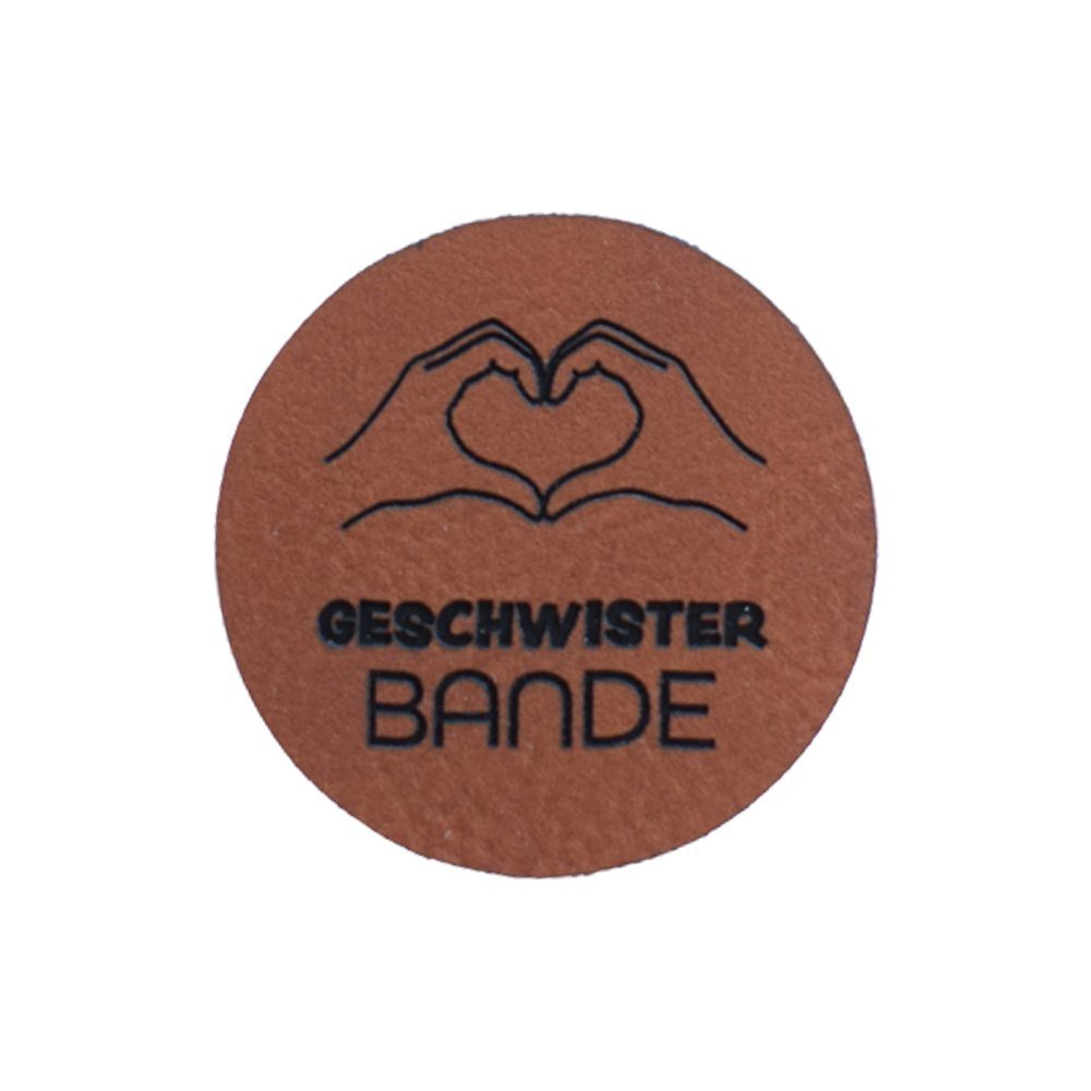 Kunstlederlabel "Geschwisterbande Herz"