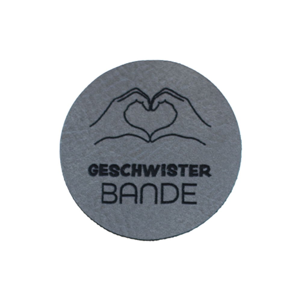 Kunstlederlabel "Geschwisterbande Herz"