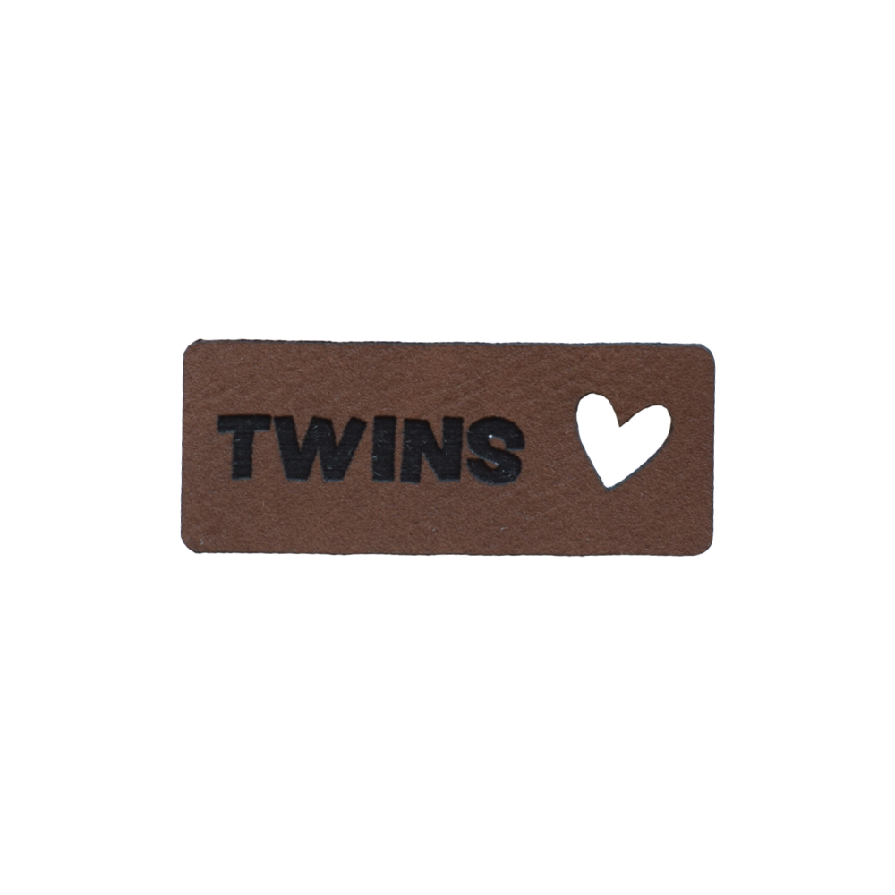 Kunstlederlabel "Twins Herz"