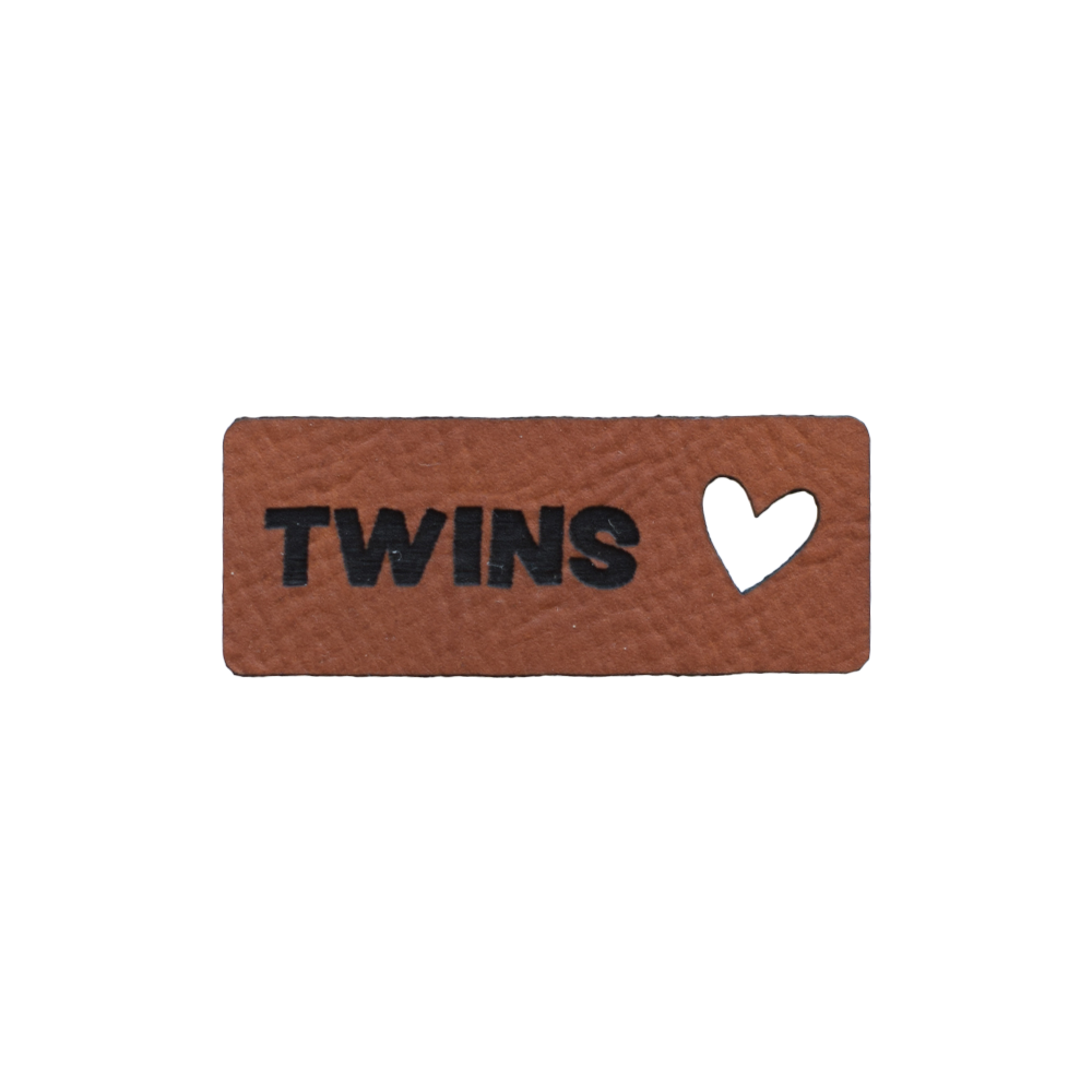 Kunstlederlabel "Twins Herz"