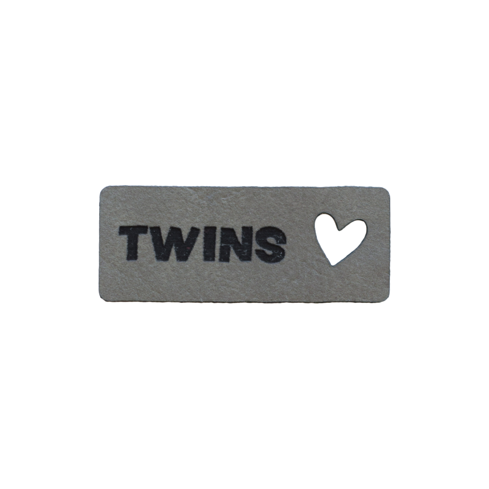 Kunstlederlabel "Twins Herz"