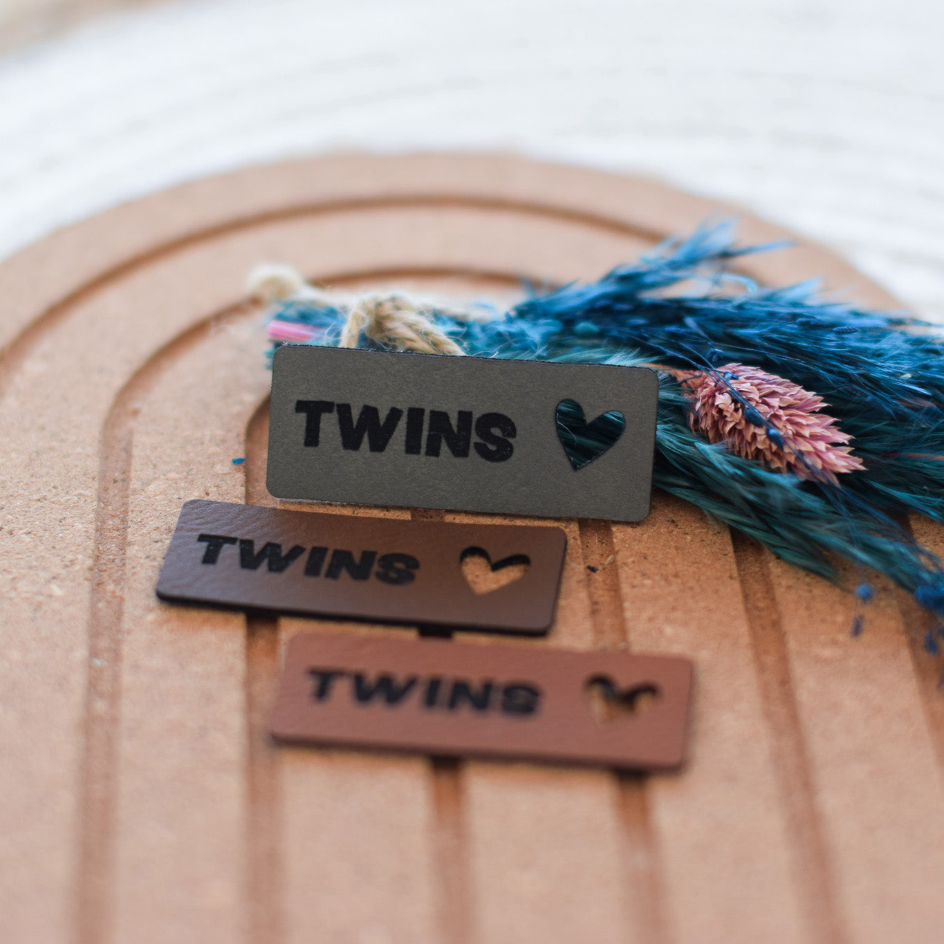 Kunstlederlabel "Twins Herz"