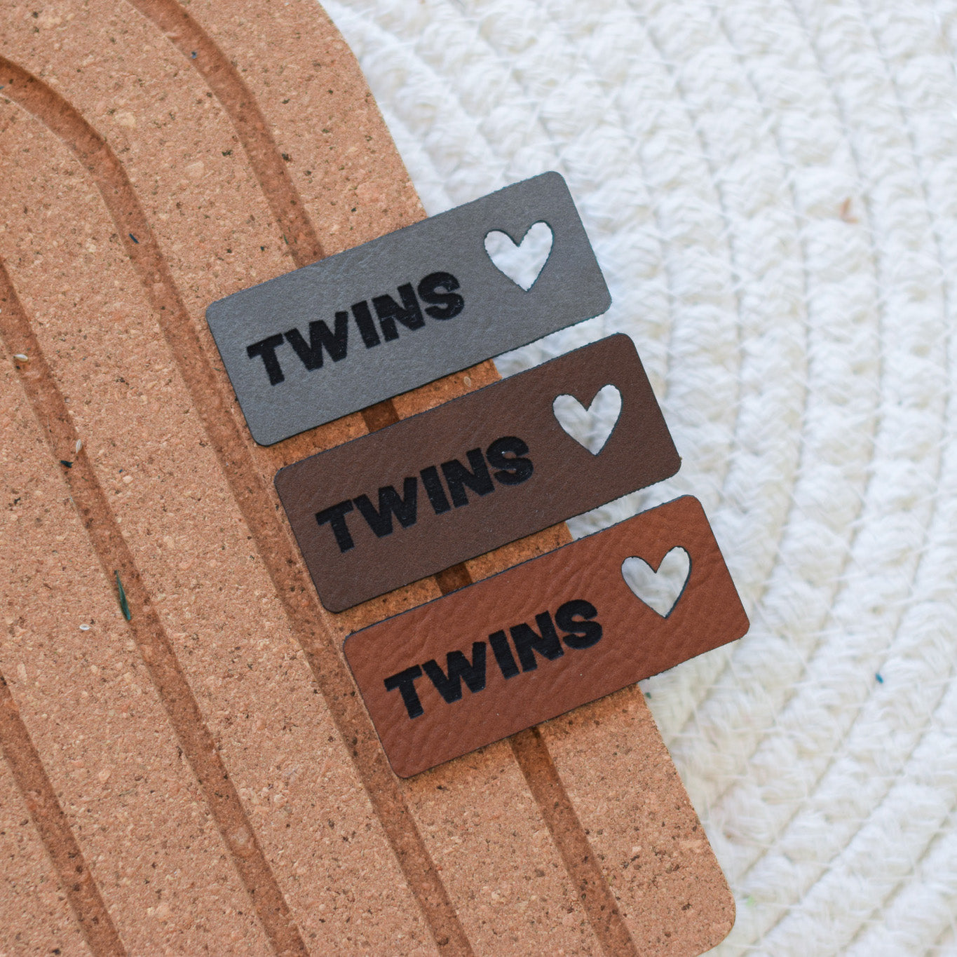 Kunstlederlabel "Twins Herz"