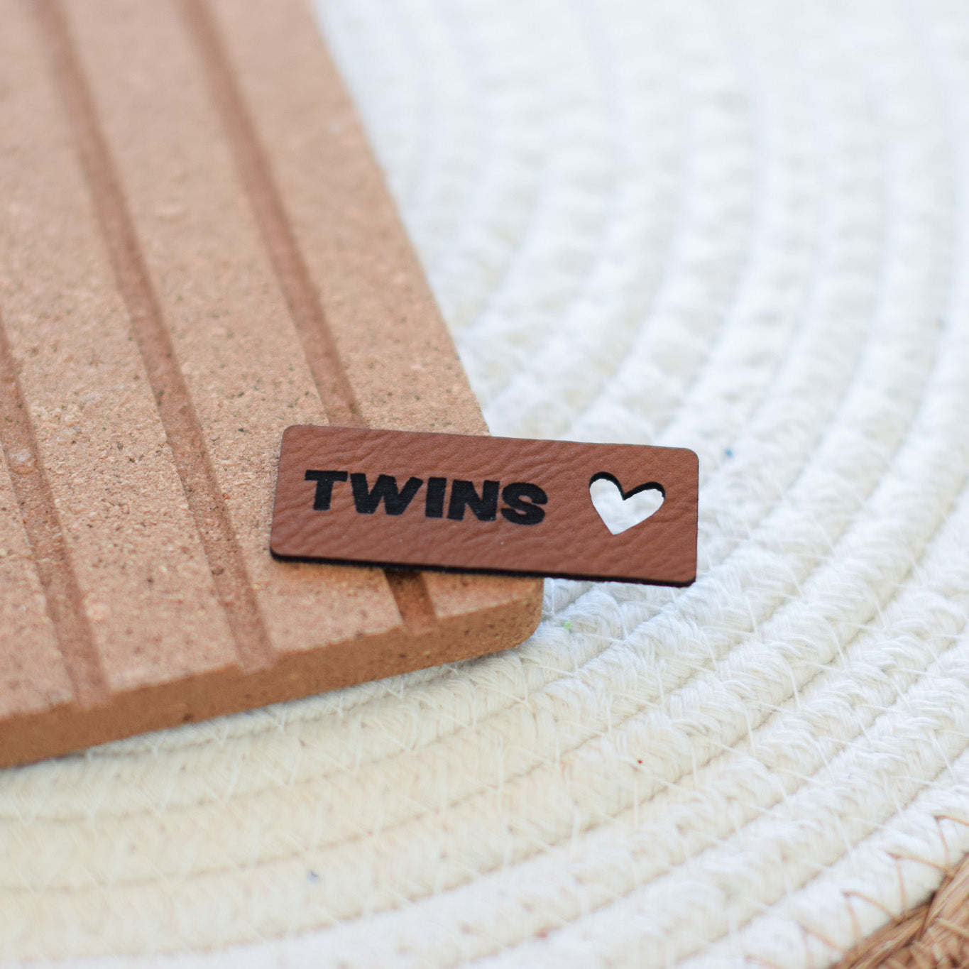 Kunstlederlabel "Twins Herz"