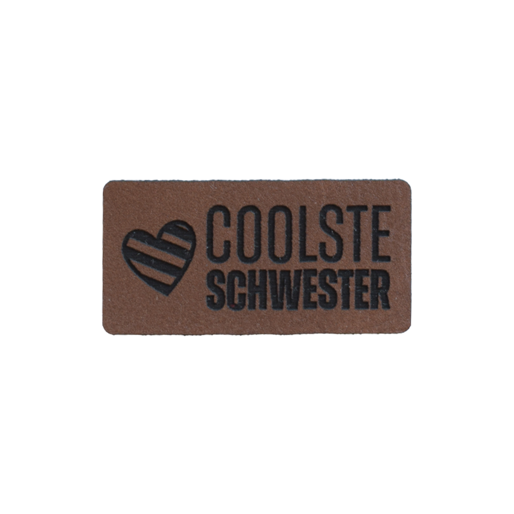 Kunstlederlabel "coolste Schwester"