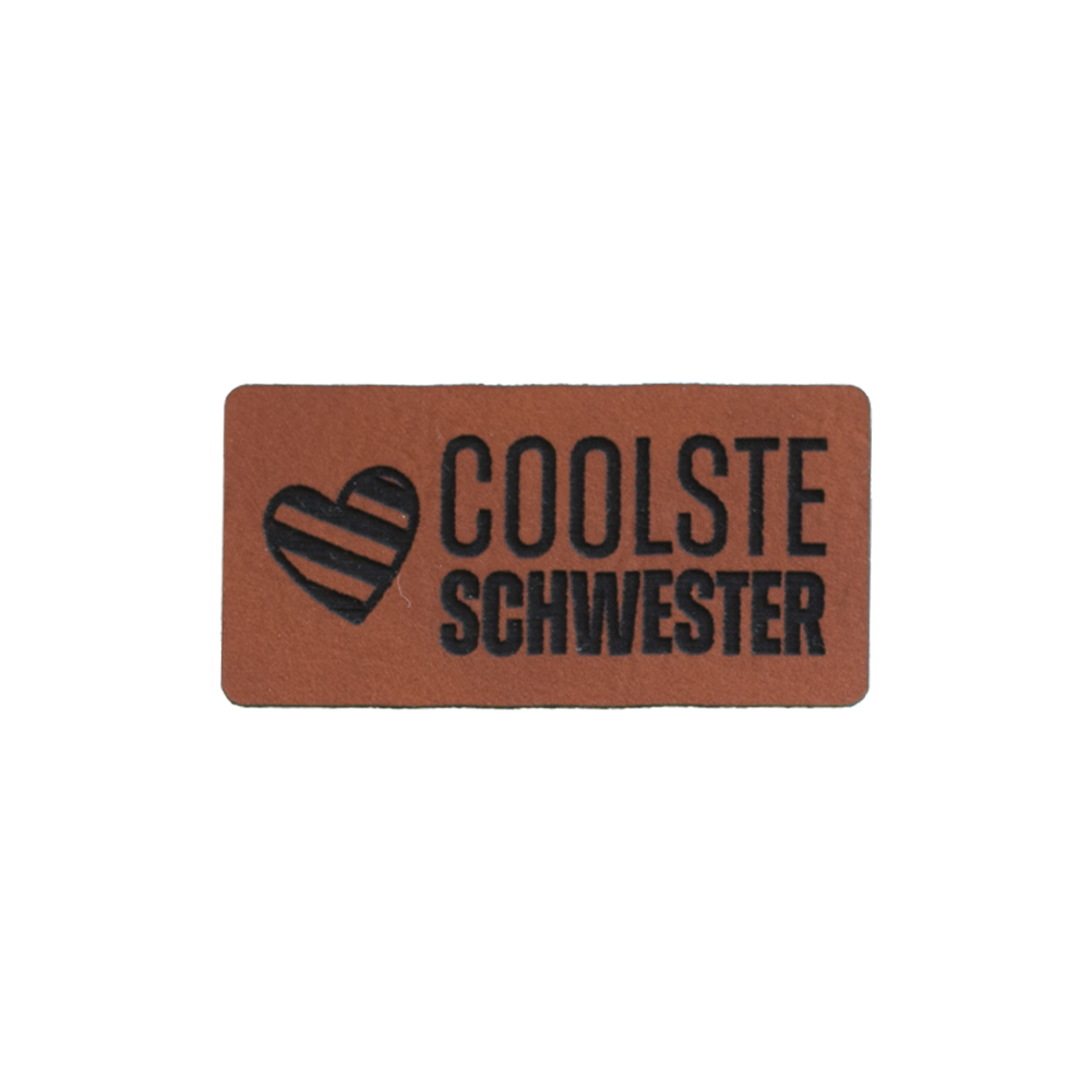 Kunstlederlabel "coolste Schwester"