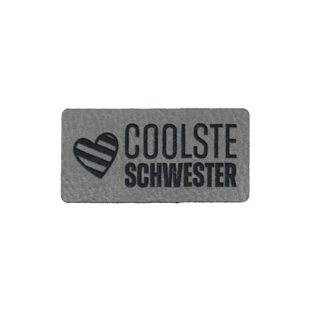 Kunstlederlabel "coolste Schwester"