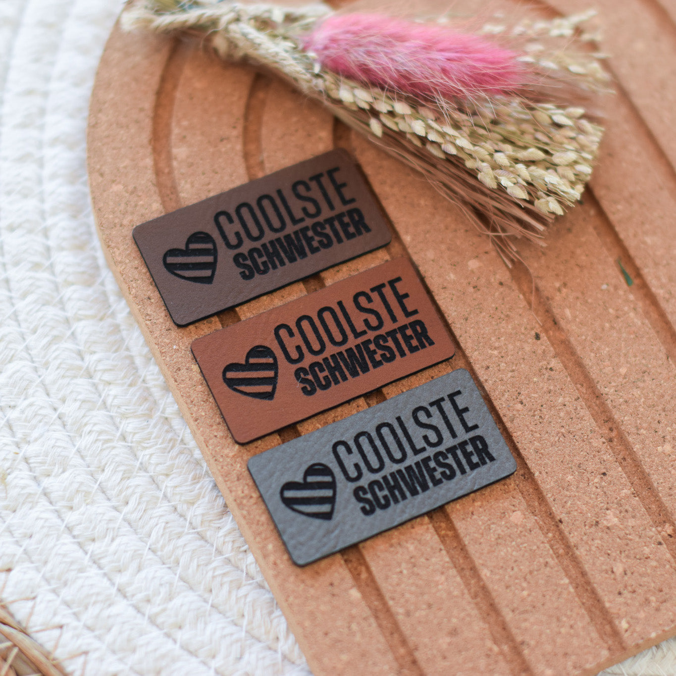 Kunstlederlabel "coolste Schwester"