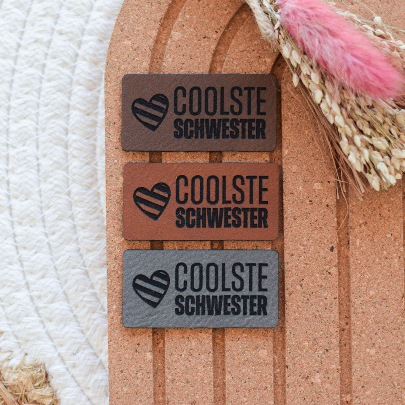 Kunstlederlabel "coolste Schwester"
