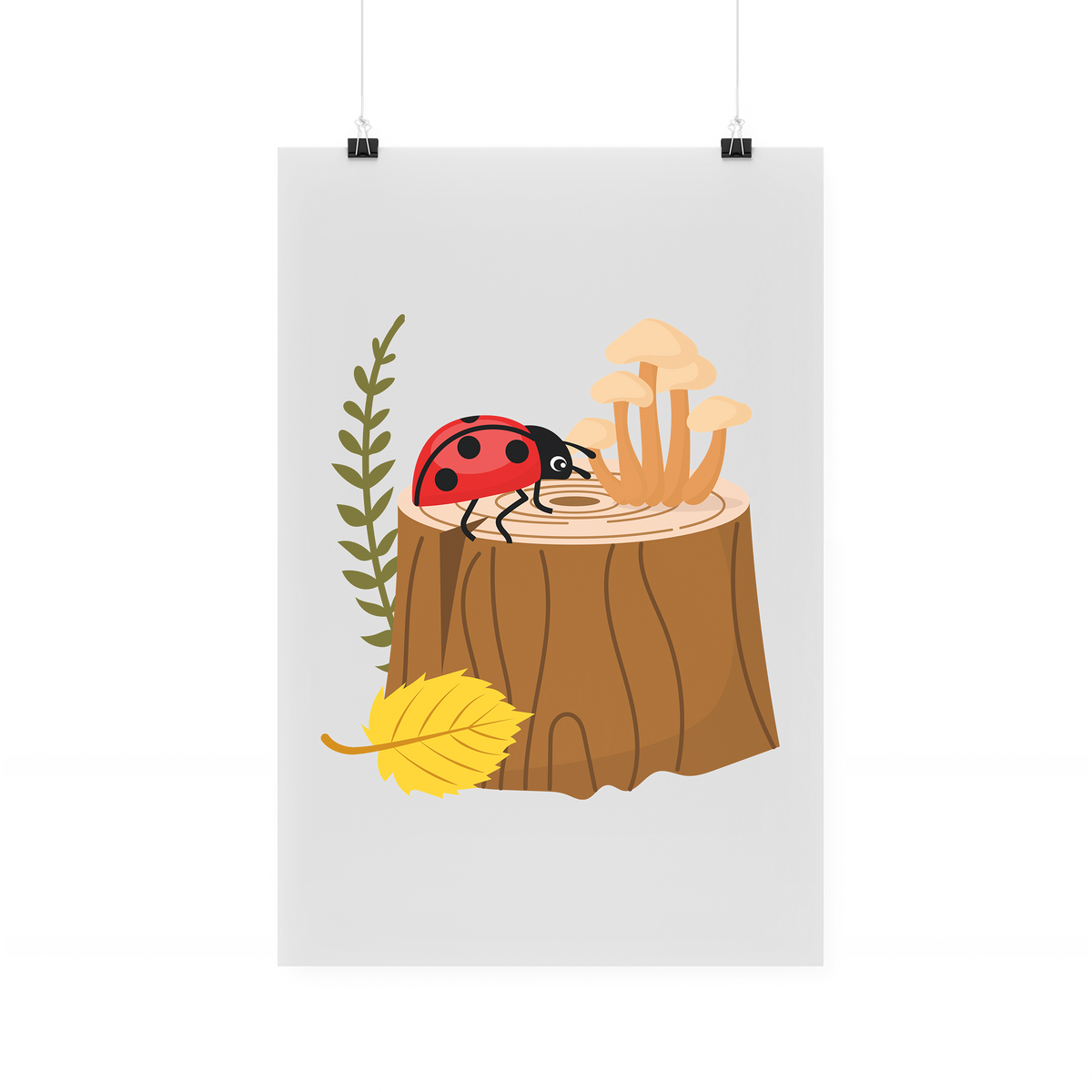 Bügelbild "Marienkäfer Baumstamm"