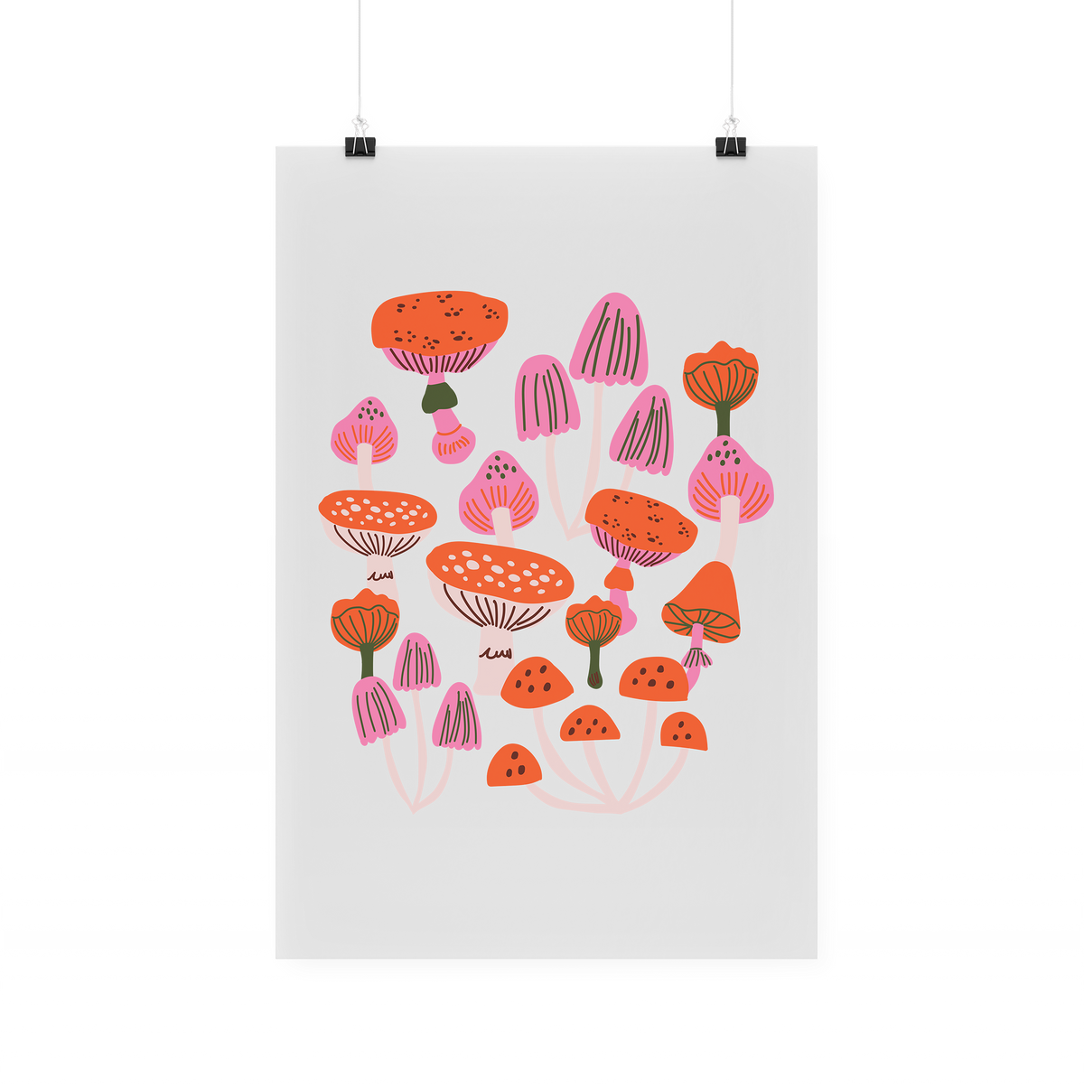 Bügelbild "Pinke Pilze"